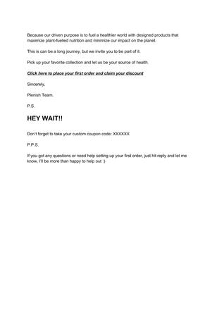 Welcome Sequence Email #1 Part #2