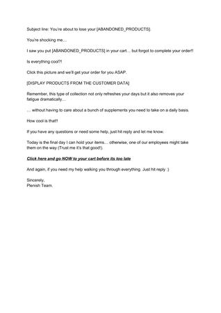 Cart Abandonment Sequence Email #3