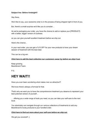 Before It Ships Sequence Email #1
