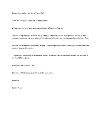 Comedy Training Email